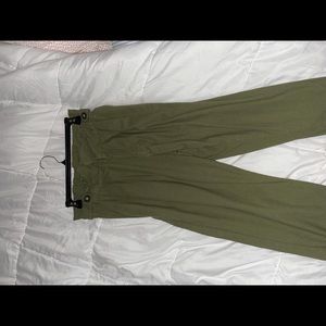 Army green pants with zipper. S/m look prob 4-6